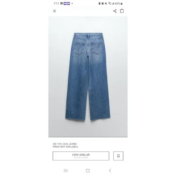 Zara Caia Relaxed Fit Front Pleat Wide Leg High Waist Jeans SZ 12 - Picture 5 of 9